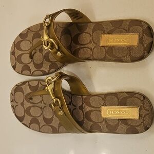 COACH Gold Women's Sandals sz 9.5B